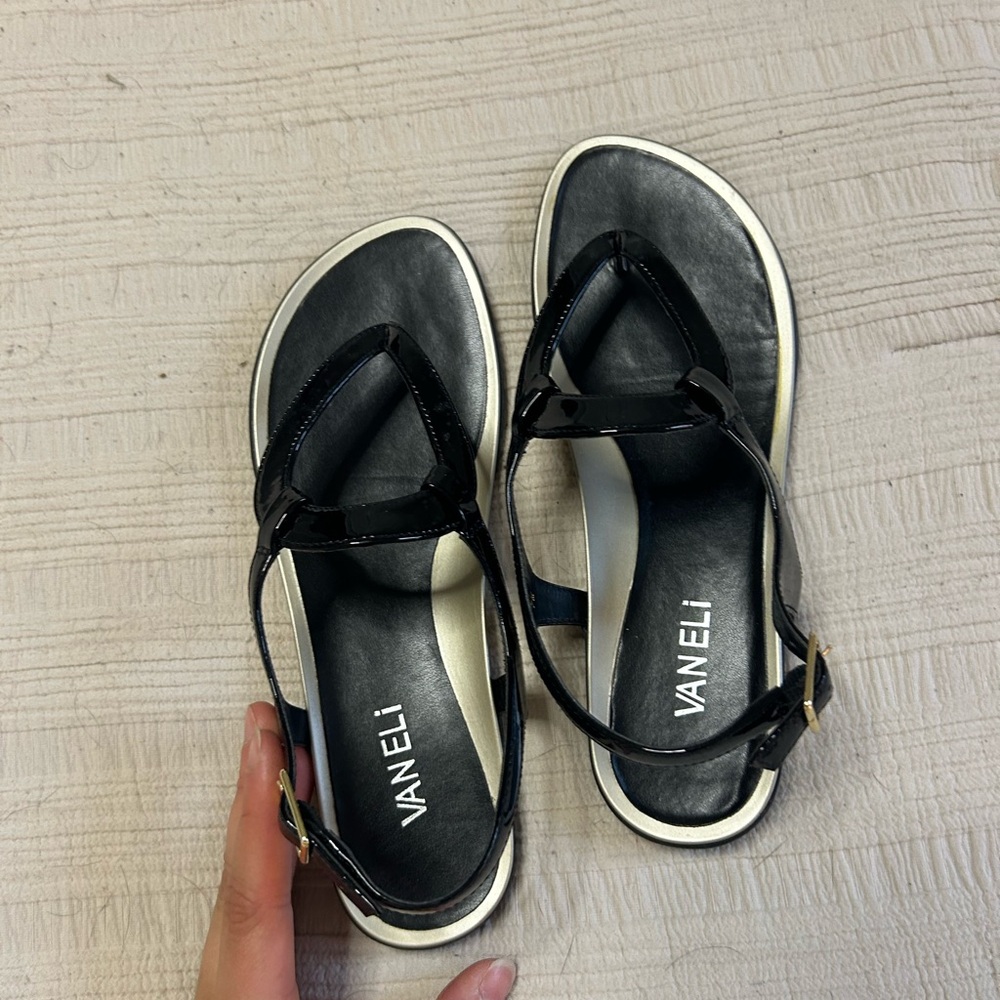 Black Vaneli Sandals Sz 7 - Picture 6 of 6
